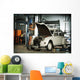 Brunette Woman Garage Fixing Wall Decal