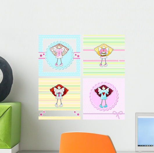 Set with Angels Wall Decal