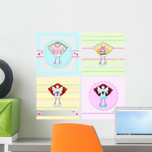 Set with Angels Wall Decal
