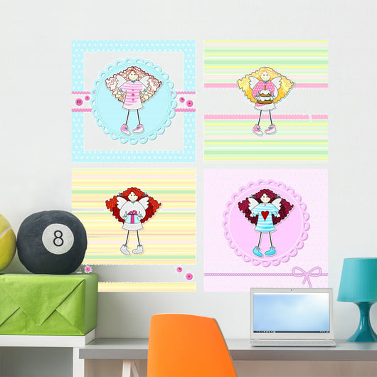 Set with Angels Wall Decal
