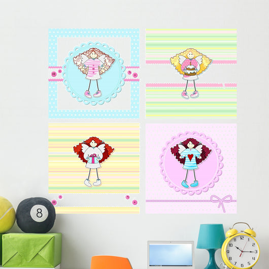 Set with Angels Wall Decal