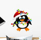 Penguin with Christmas light bulbs Wall Decal