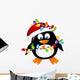 Penguin with Christmas light bulbs Wall Decal