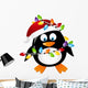 Penguin with Christmas light bulbs Wall Decal