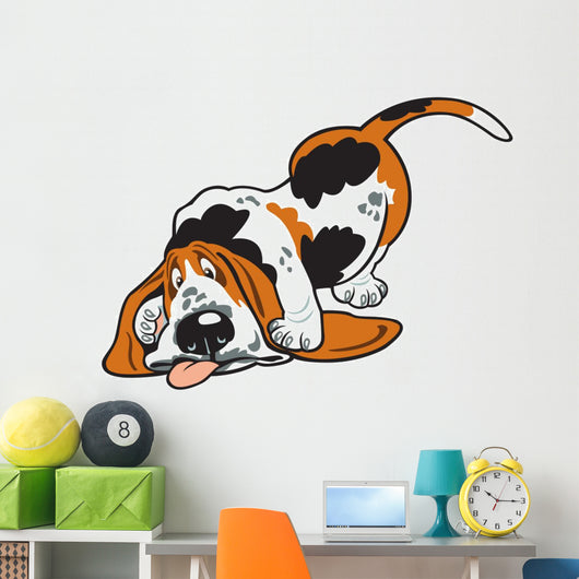 cartoon basset Wall Decal