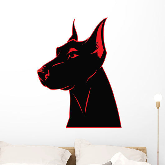 Dog doberman label Wall Decal