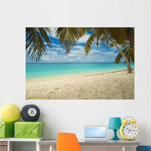 Empty Tropical Beach with Wall Mural