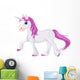 Pink Haired Unicorn Wall Decal