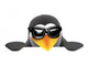 3d Penguin in sunglasses peeps over a blank page Wall Decal