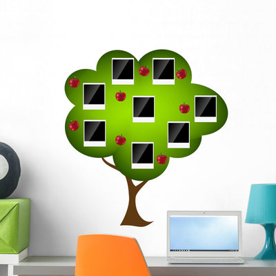 Family Tree Vector Illustration Wall Decal shown on a wall