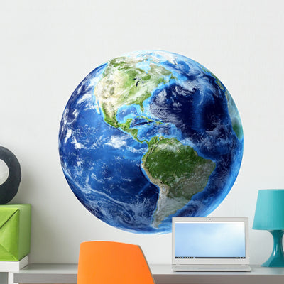 Planet Earth with Some shown on a wall
