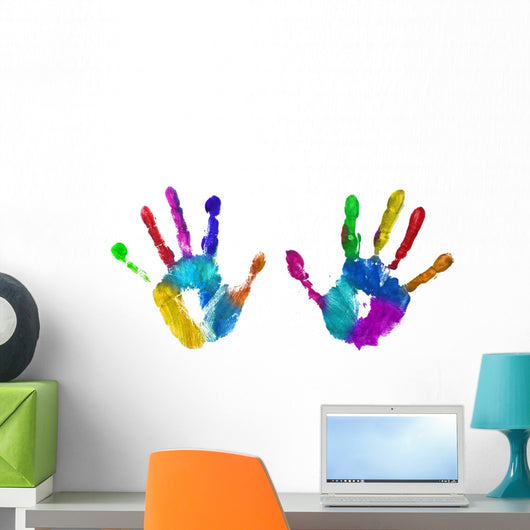 multicolor hands print Wall Decal