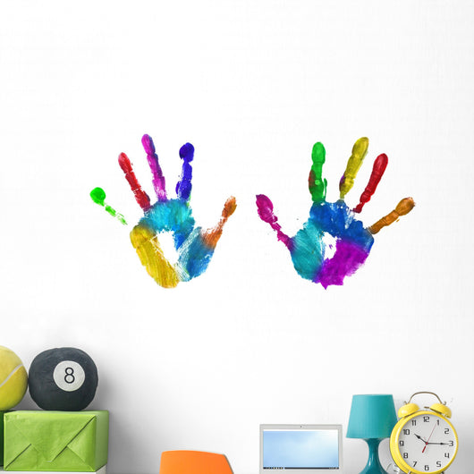 multicolor hands print Wall Decal