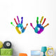 multicolor hands print Wall Decal