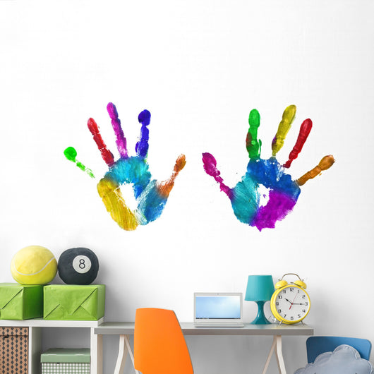 multicolor hands print Wall Decal