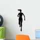 woman runner running marathon silhouette Wall Decal