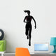 woman runner running marathon silhouette Wall Decal