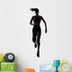 woman runner running marathon silhouette Wall Decal