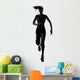 woman runner running marathon silhouette Wall Decal