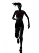 woman runner running marathon silhouette Wall Decal
