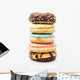 A Stack of Donuts on White Background Wall Decal