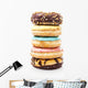 A Stack of Donuts on White Background Wall Decal