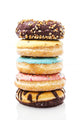 A Stack of Donuts on White Background Wall Decal