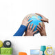 Teamwok concept with hands on globe Wall Decal