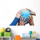 Teamwok concept with hands on globe Wall Decal