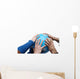 Teamwok concept with hands on globe Wall Decal