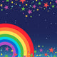 Night Sky with Rainbow Wall Mural