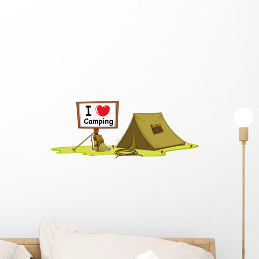 A Tent and a Notice Board Wall Decal