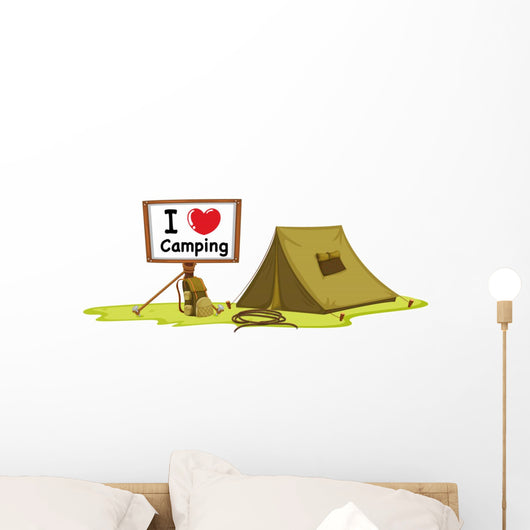 A Tent and a Notice Board Wall Decal