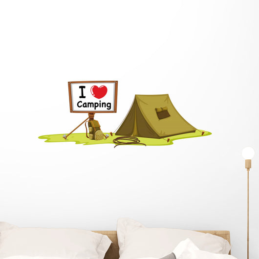 A Tent and a Notice Board Wall Decal