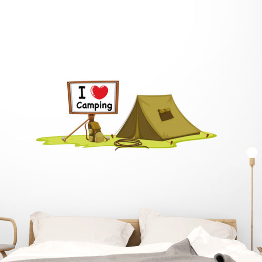 A Tent and a Notice Board Wall Decal