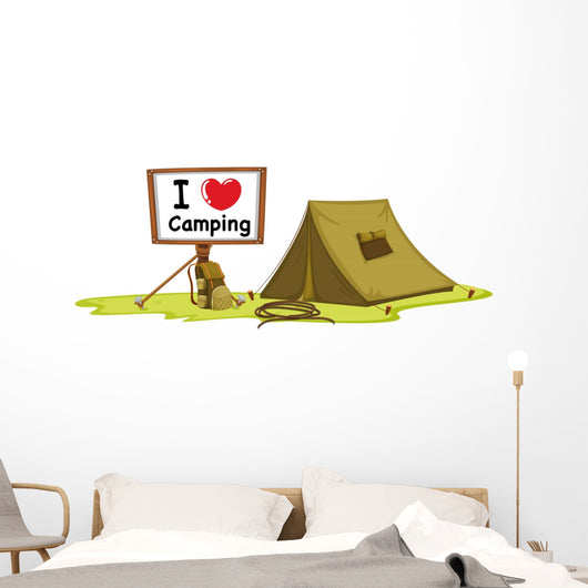 A Tent and a Notice Board Wall Decal