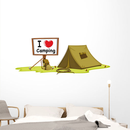 A Tent and a Notice Board Wall Decal
