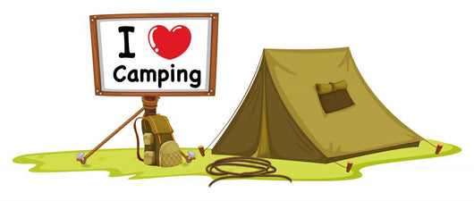 A Tent and a Notice Board Wall Decal