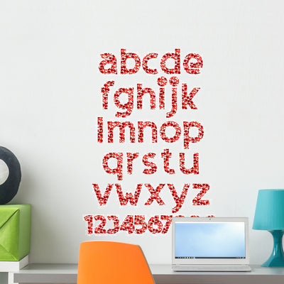 Alphabet Wall Decal Sticker Set shown on a wall