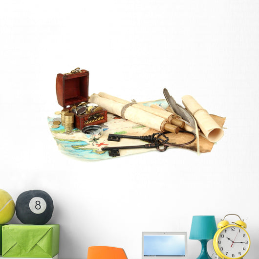 Map and Treasures Wall Decal