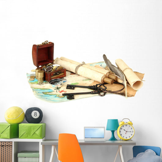 Map and Treasures Wall Decal