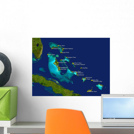 bahamas map Wall Mural