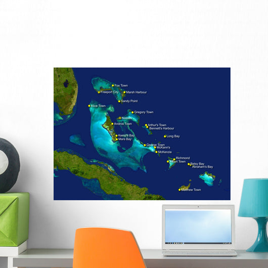 bahamas map Wall Mural