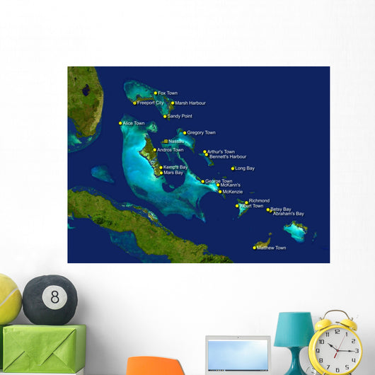 bahamas map Wall Mural