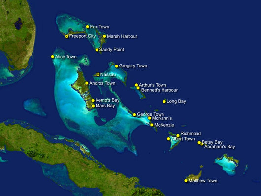 bahamas map Wall Mural