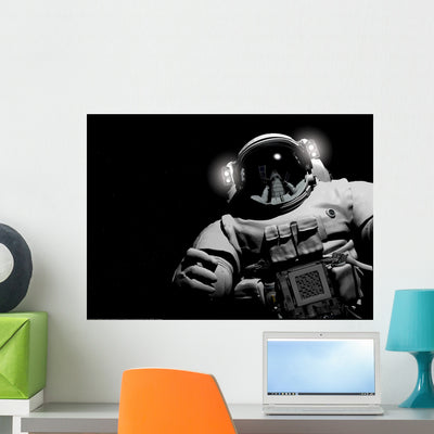 Astronaut shown on a wall