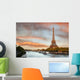 Eiffel Tower With Boats on Siene Wall Mural