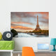 Eiffel Tower With Boats on Siene Wall Mural