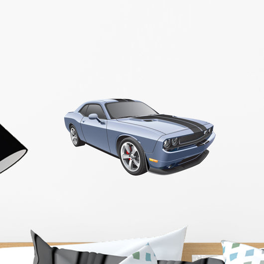 Grey Muscle Car Wall Decal