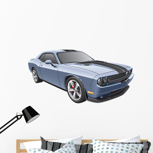 Grey Muscle Car Wall Decal